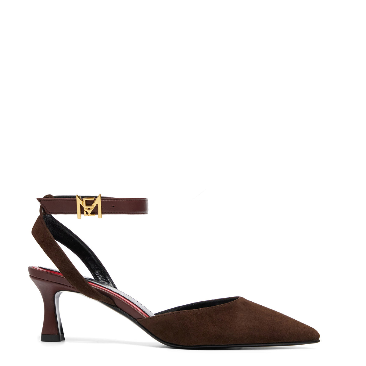 Lux Sandale 55 Marron Cuir Mat Et Velours
