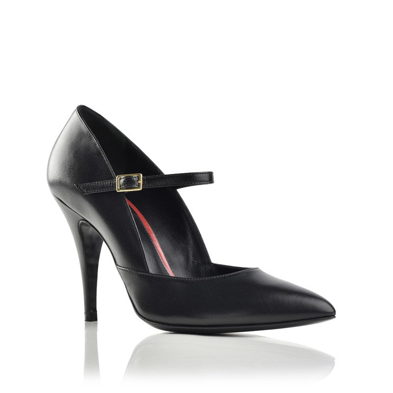 Escarpins Vintage ERNEST En Cuir Noir - Taille 39/39.5 - Talon Aiguille 11cm - Très Bon état