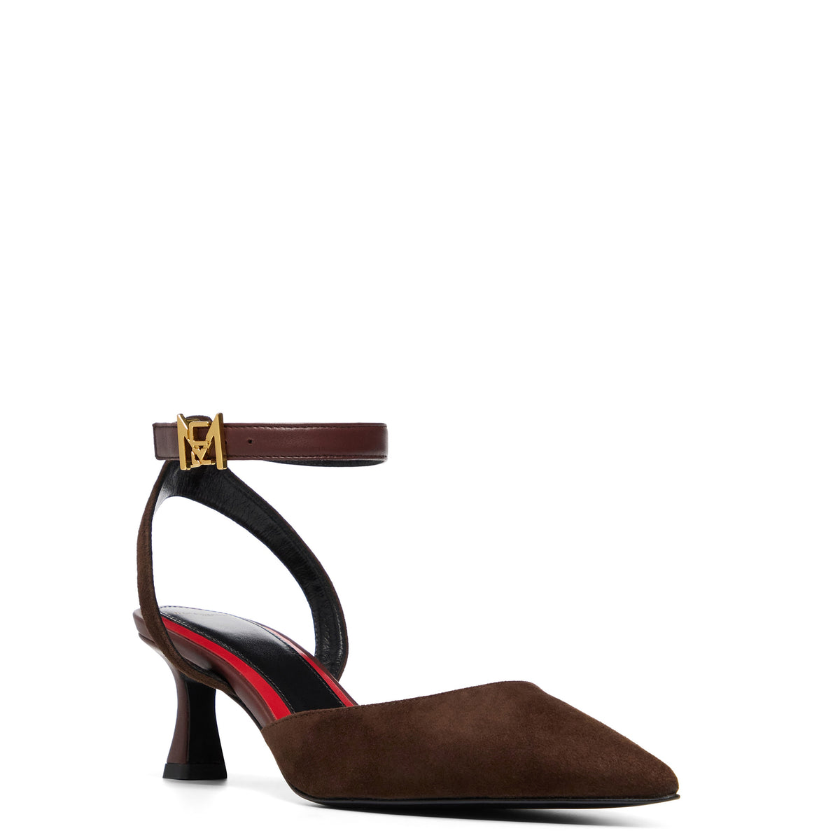 Lux Sandale 55 Marron Cuir Mat Et Velours